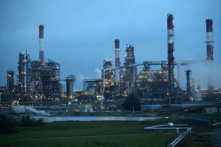 FILE PHOTO: A view shows the French oil giant Total refinery in Donges, France, November 21, 2017. REUTERS/Stephane Mahe/File Photo