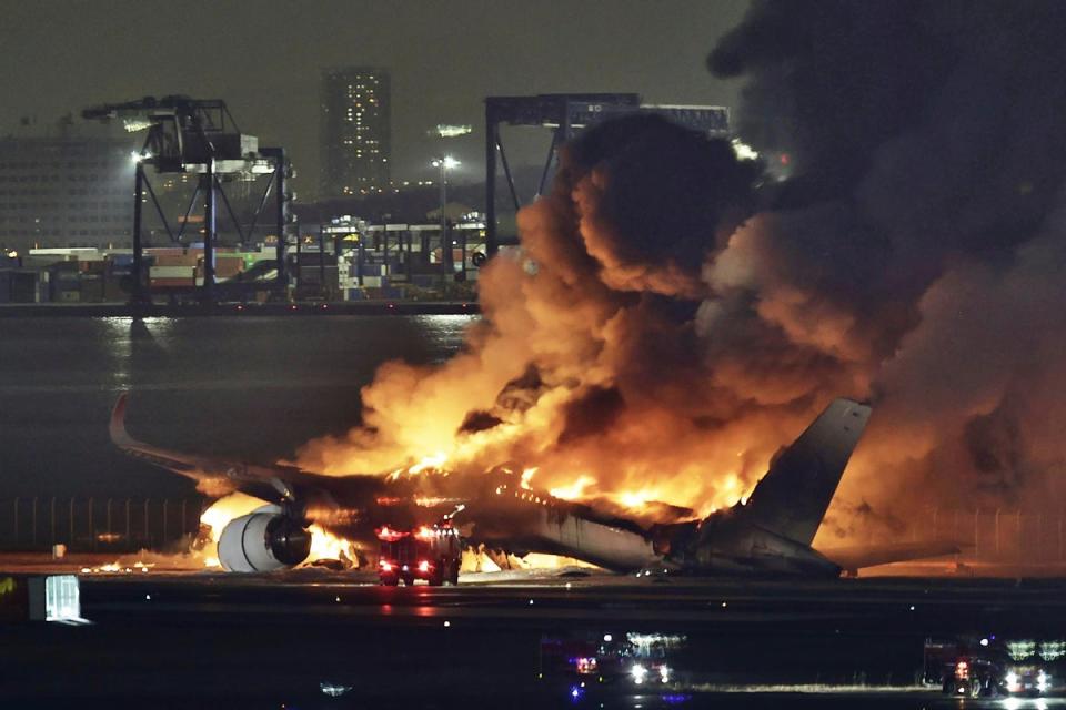 On January 2nd, a fatal plane collision also at Tokyo’s Haneda Airport left five people dead (AP)