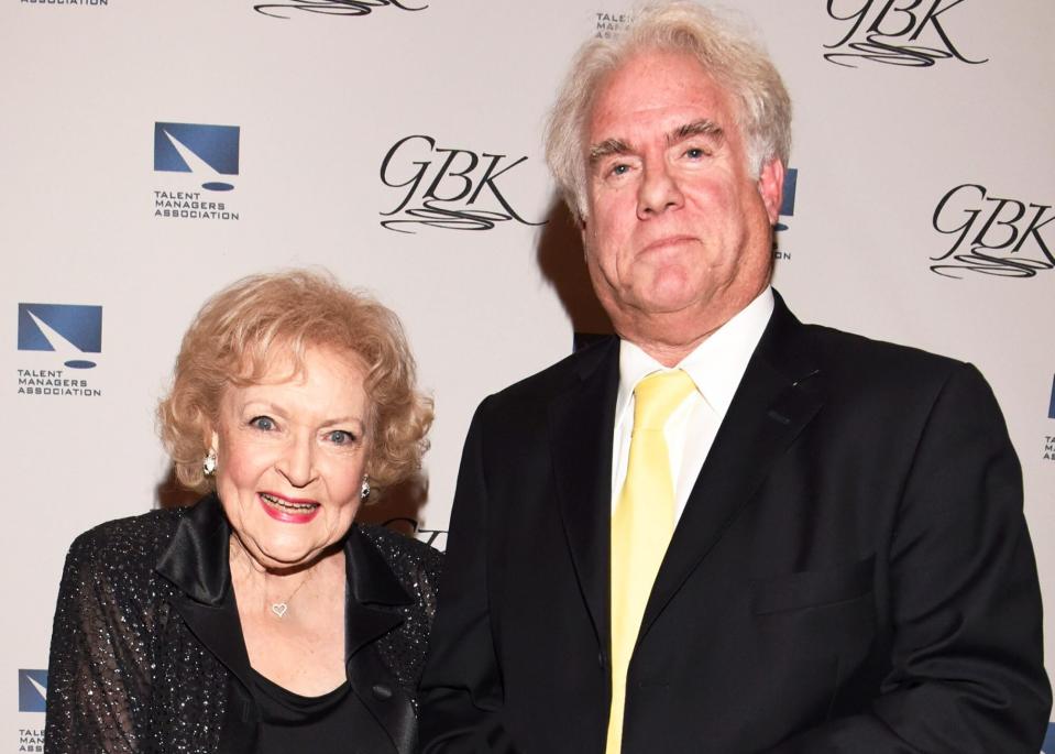 Betty White and talent agent Jeff Witjas attend The TMA 2015 Heller Awards on May 28, 2015 in Century City, California.
