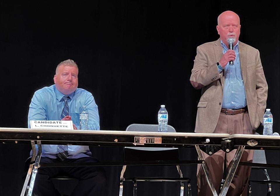 From left, Leo Choquette and incumbent William "Brad" Markey.