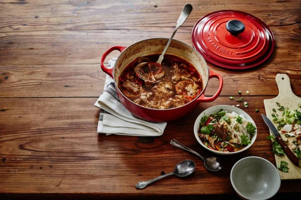 This cast-iron sauteuse is meant for making casseroles, stews and other one-pot meals. It features enamel on the outside and sloped sides, which help with stirring everything around. <a href="https://fave.co/3eKZsu2" target="_blank" rel="noopener noreferrer">Originally $300, get it now for $180 at Wayfair</a>. 