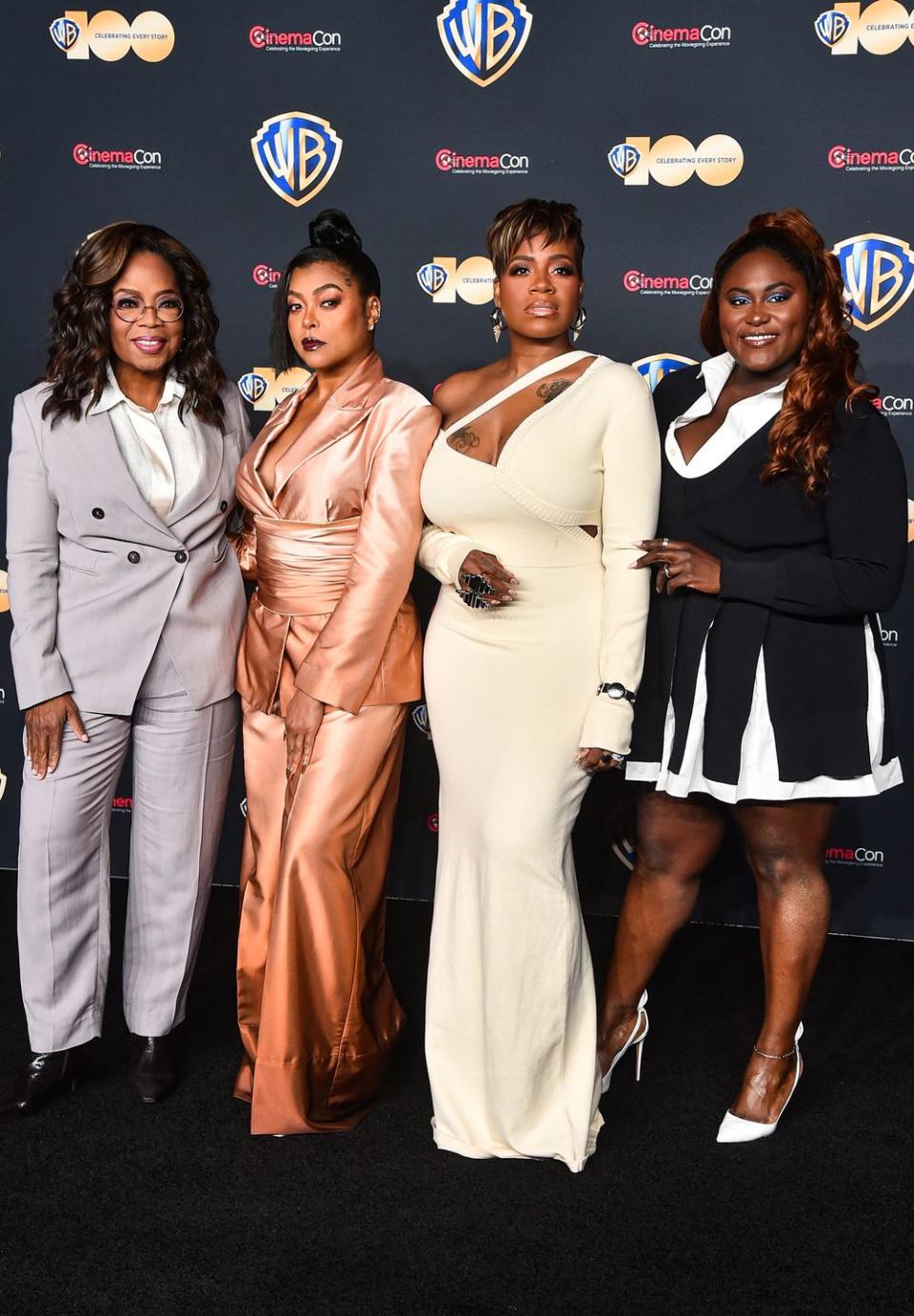 las vegas, nevada april 25 l r oprah winfrey, taraji p henson, fantasia barrino and danielle brooks attend the state of the industry and warner bros pictures presentation at the colosseum at caesars palace during cinemacon, the official convention of the national association of theatre owners, on april 25, 2023, in las vegas, nevada photo by alberto e rodriguezgetty images for cinemacon