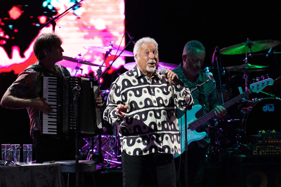 Tom Jones performs on stage during Starlite Occident 2023. (Getty)