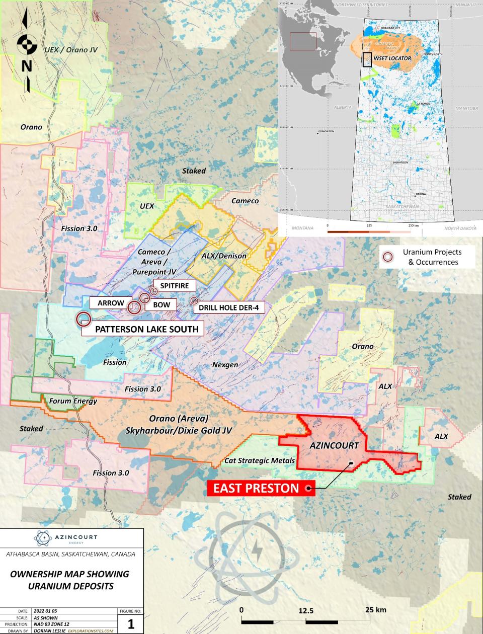Figure 1: East Preston Project Location – Western Athabasca Basin, Saskatchewan, Canada