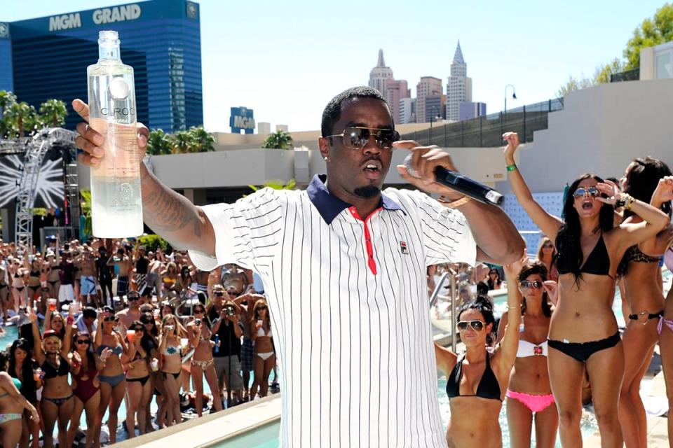 Sean 'P Diddy' Combs at Las Vegas holding a bottle of Circoc Vodka (Getty)
