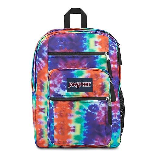 Big Student Backpack, Red Multi Hippie Days