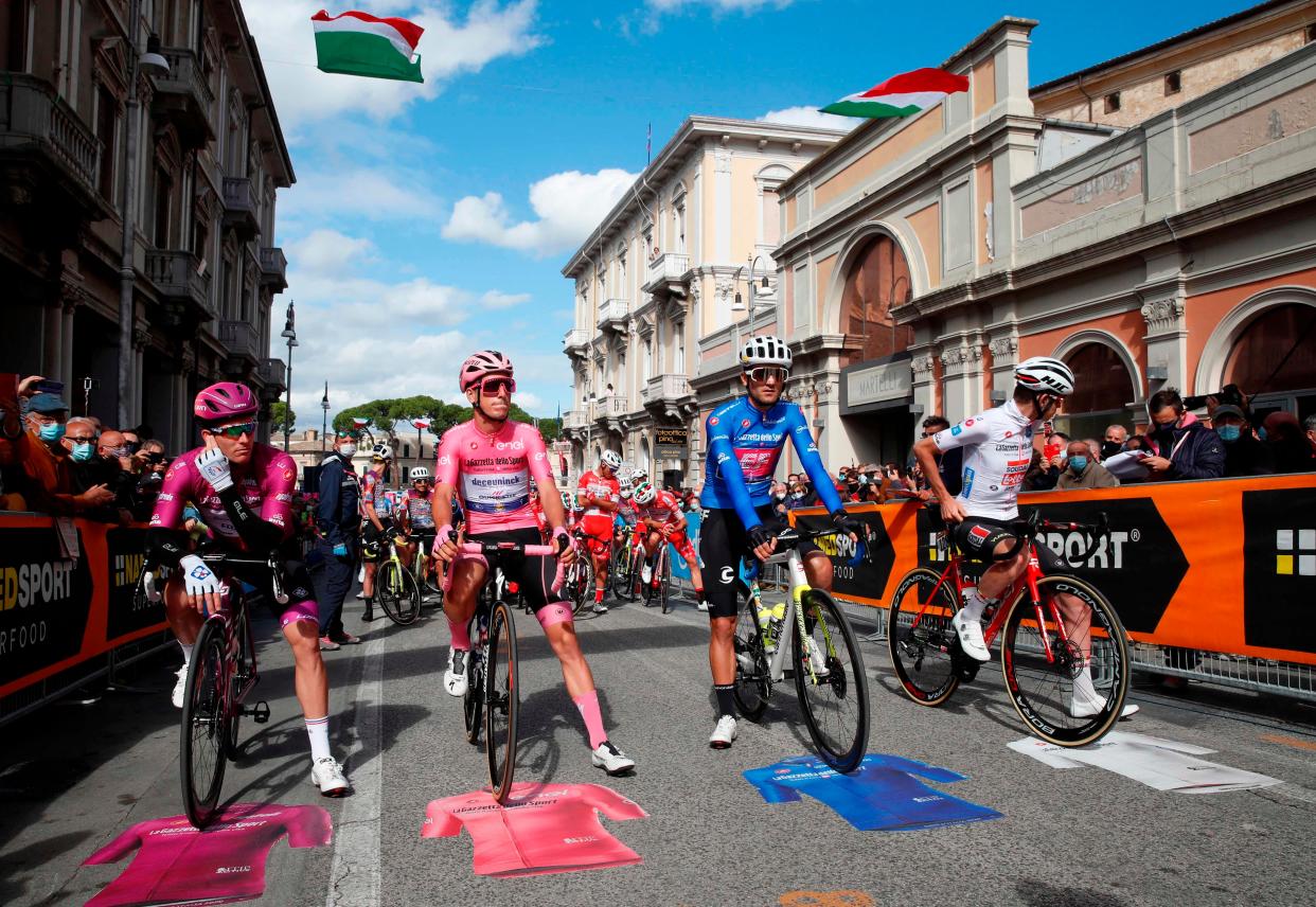 The Giro d’Italia continued on Tuesday despite the outbreak (AFP via Getty Images)