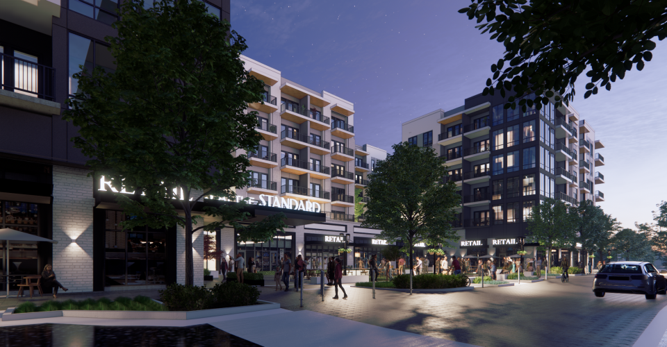 A rendering of phase 2 of The Standard Germantown, a mixed-use development in Germantown