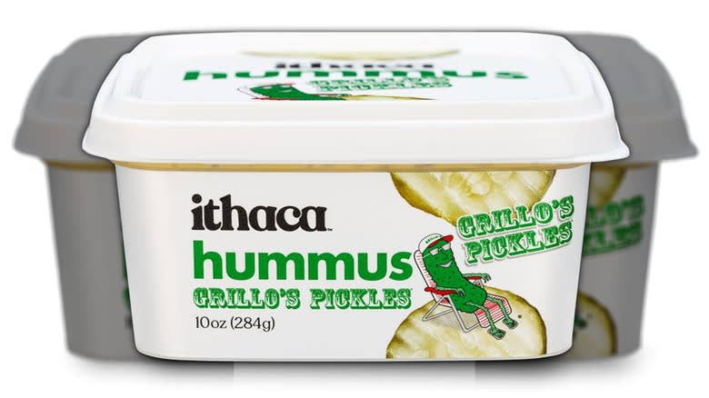Tub of Grillo's Pickles hummus
