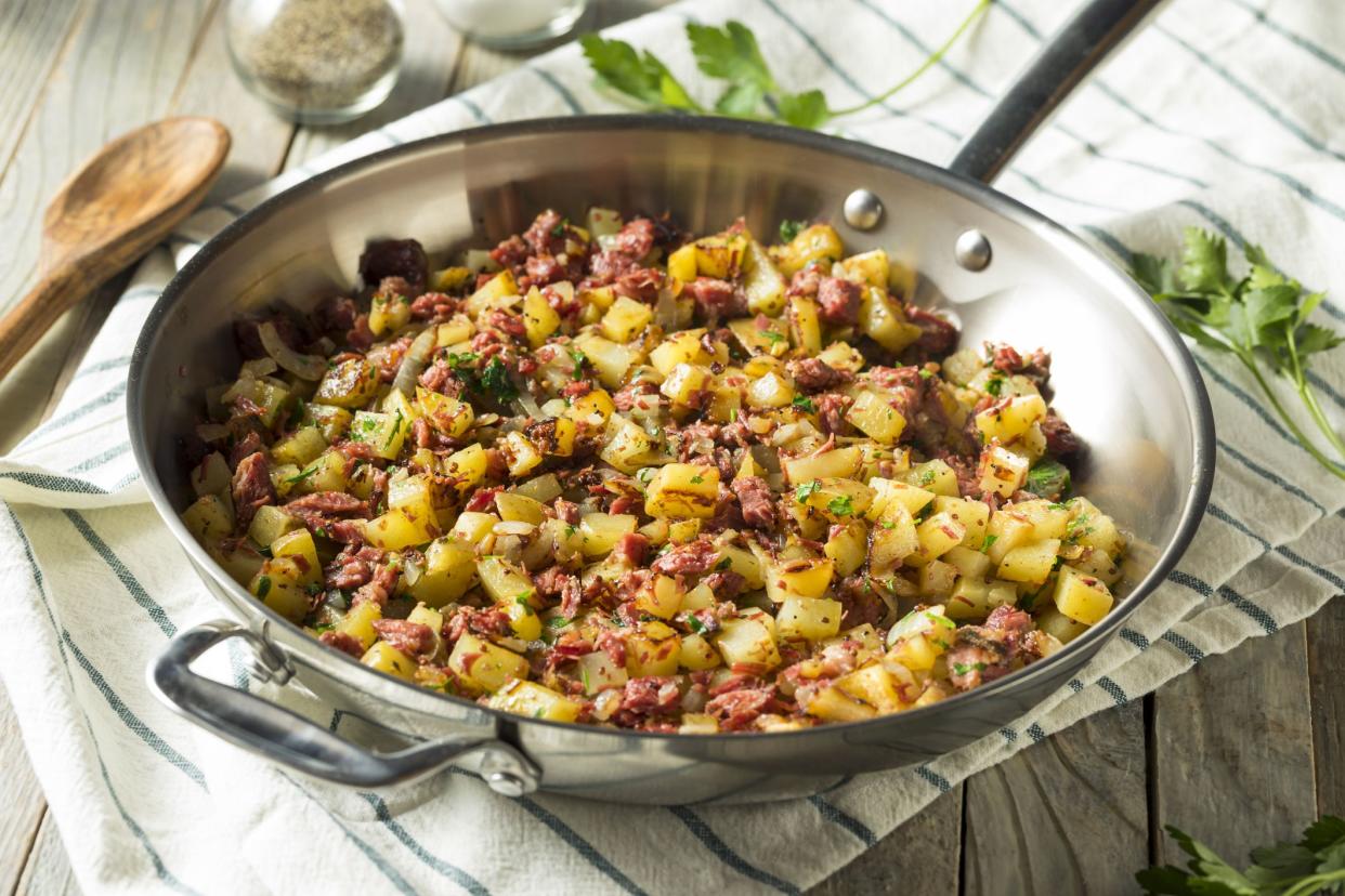 Savory Homemade Corned Beef Hash in a Pan