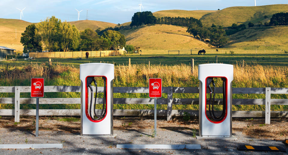 EV charging stations in a rural part of Australia.