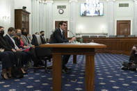 Adam Mosseri, the head of Instagram, testifies before the Senate Commerce, Science, and Transportation Subcommittee on Consumer Protection, Product Safety, and Data Security hearing on Capitol Hill in Washington Wednesday Dec. 8, 2021. (AP Photo/Jose Luis Magana)