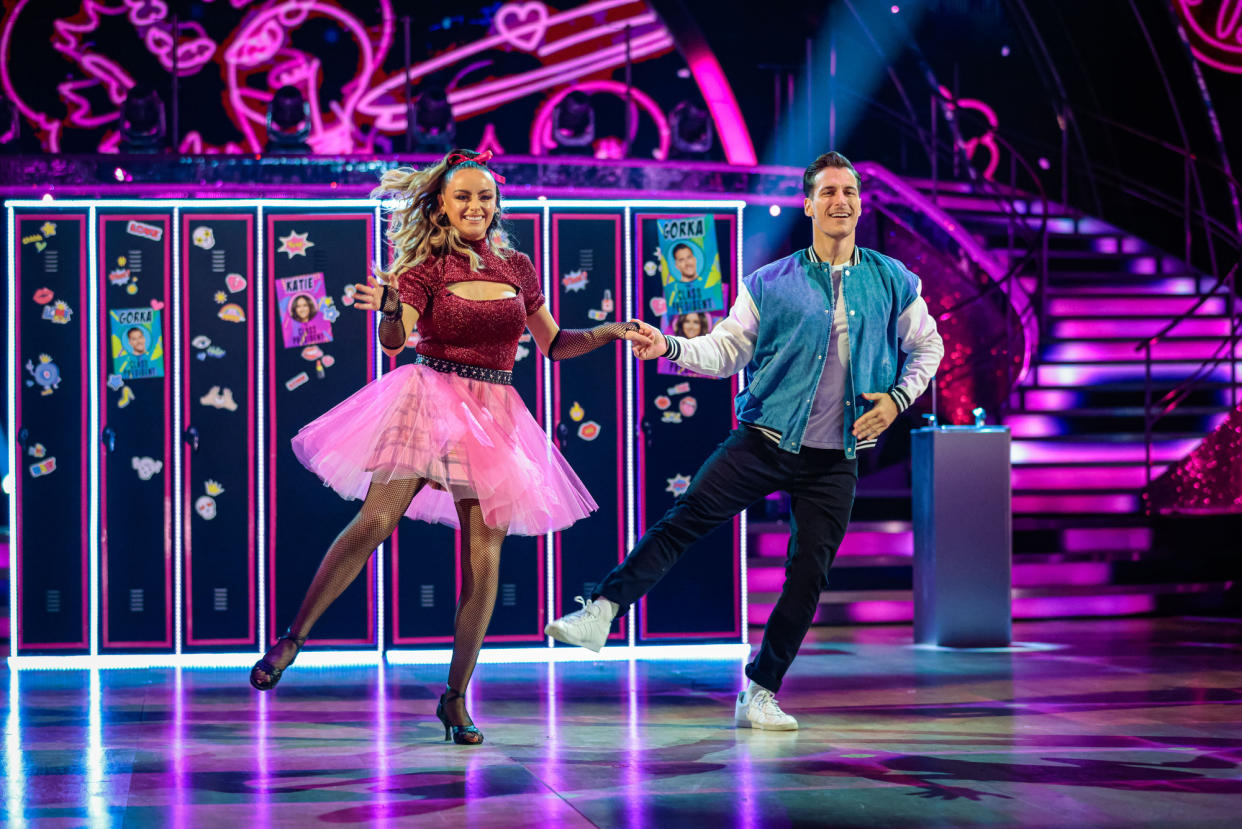 WARNING: Embargoed for publication until 21:00:01 on 02/10/2021 - Programme Name: Strictly Come Dancing 2021 - TX: 02/10/2021 - Episode: Strictly Come Dancing - TX2 LIVE SHOW (No. n/a) - Picture Shows: ++DRESS RUN++
**STRICTLY EMBARGOED FOR PUBLICATION UNTIL 21:00:01 02/10/2021** Katie McGlynn, Gorka Marquez - (C) BBC - Photographer: Guy Levy