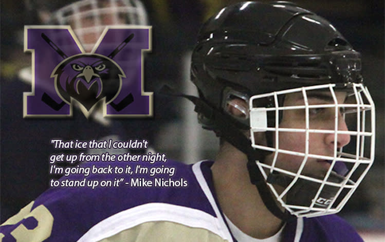 Monroe (N.J.) High senior forward Michael Nichols suffered a broken neck during a game -- MonroeFalconsHockey.com