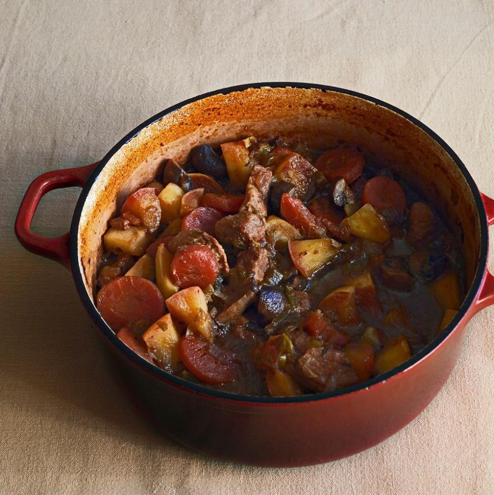 Pork & Ale Casserole With Honey-Glazed Apples