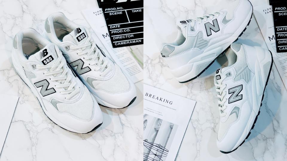 小白鞋2023秋冬新款：New Balance 580復古小白鞋，NT$ 4,580！圖片來源：編輯拍攝