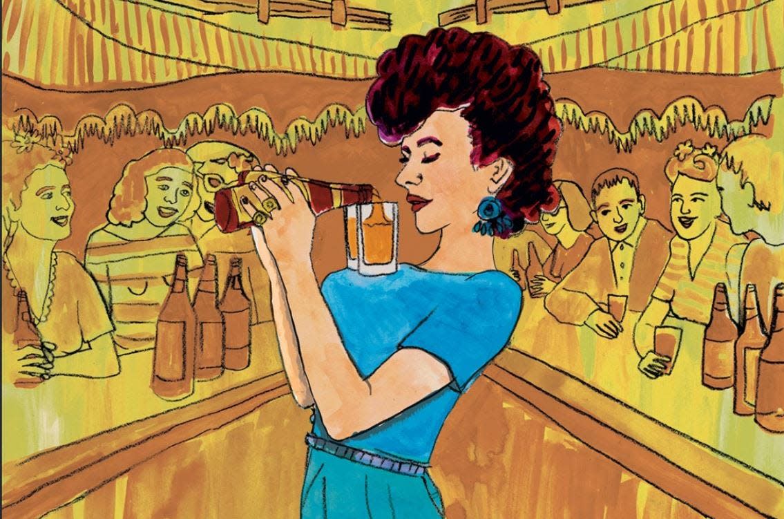 Artwork from the label of Exile Brewing's popular Ruthie beer.