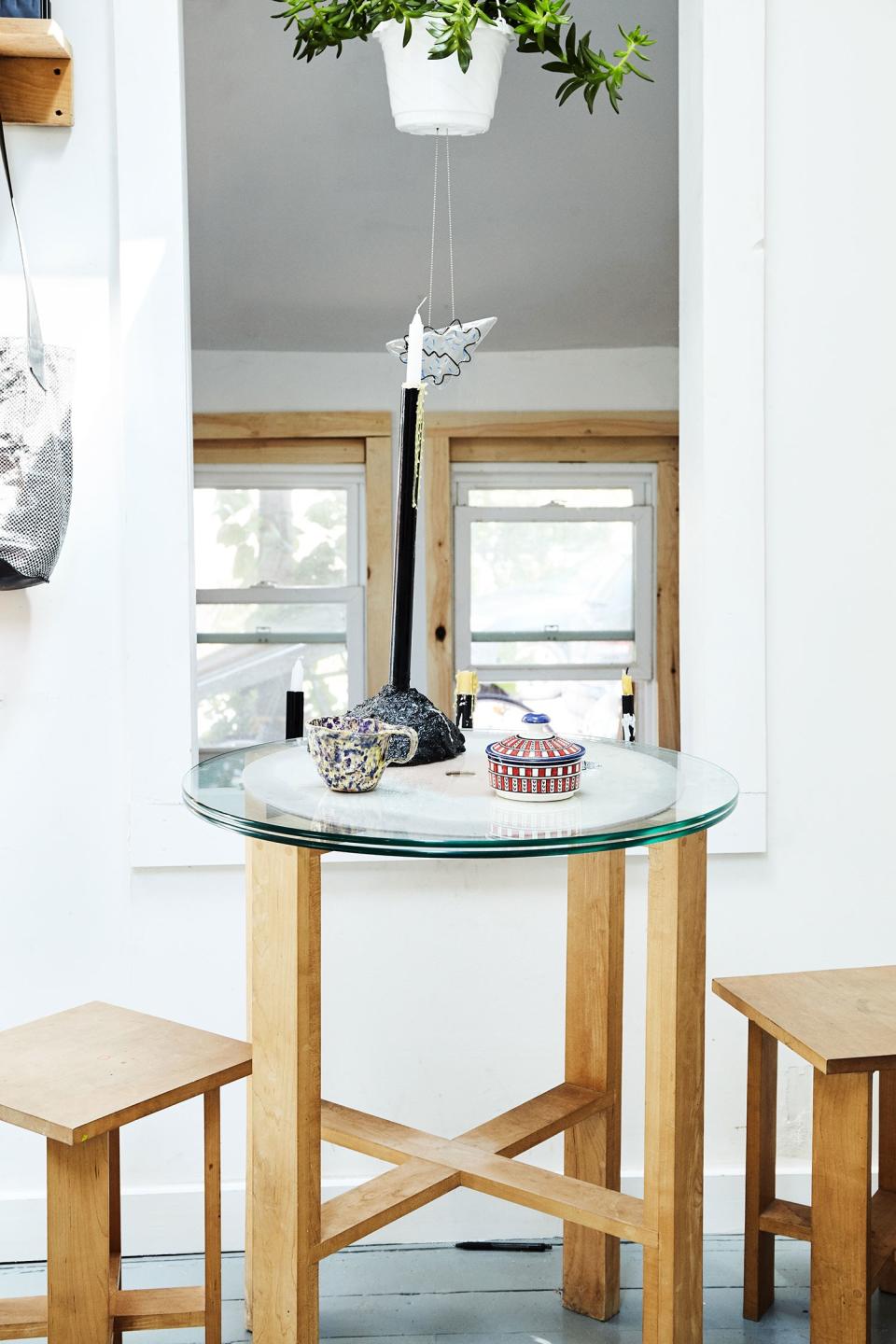 There’s even space for a quirky breakfast nook, with a table Elise made herself.