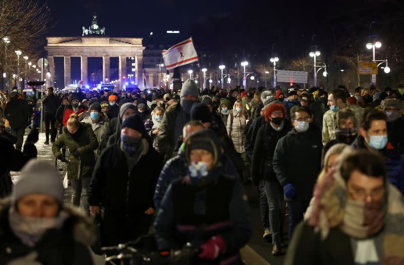 FILE PHOTO: Protest against COVID-19 restrictions in Berlin