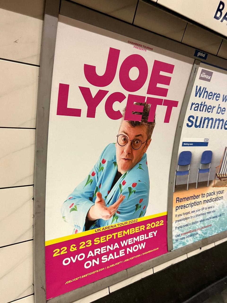 Lycett’s misleading tour poster (Joe Lycett/Twitter)