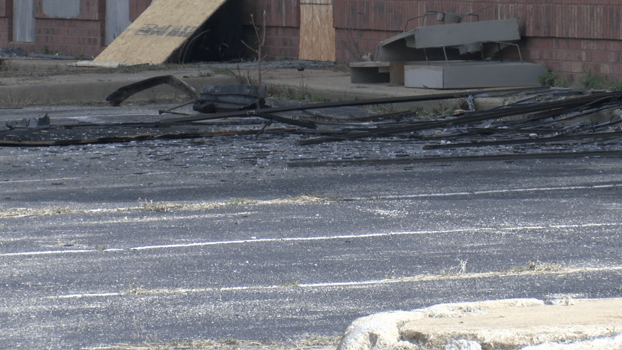 Abandoned hotel fire damage in Salina on March 13, 2024 (KSN Photo)