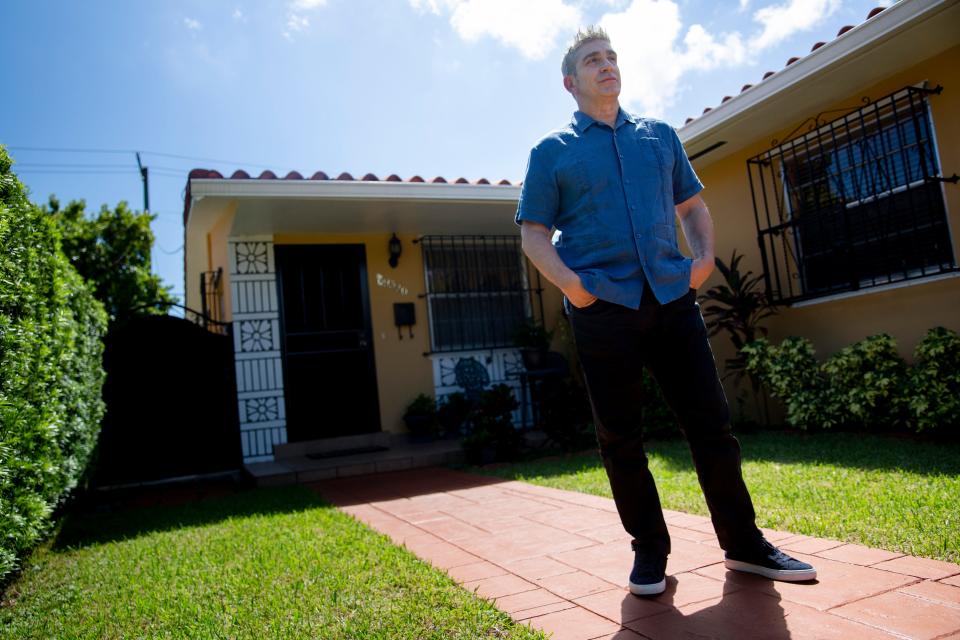 Poet Richard Blanco poses for a portrait at his mother's home in Miami, Florida on Saturday, September 28, 2019.