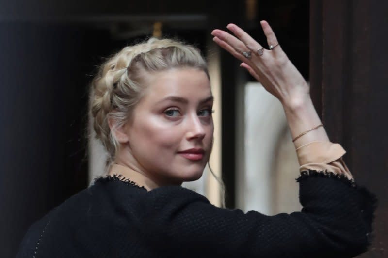 Amber Heard arrives at London's High Court in 2020. File Photo by Hugo Philpott/UPI