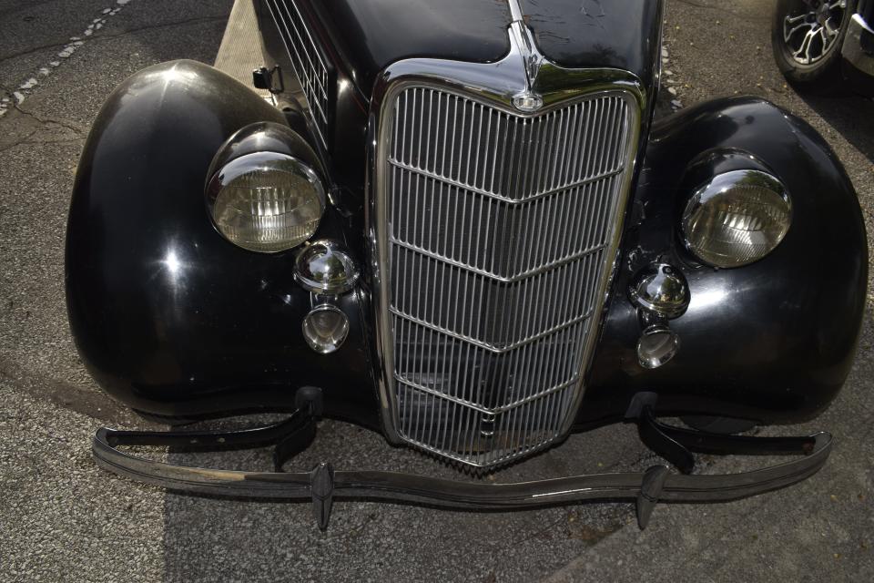 This is the front end of a 1935 Ford coupe owned by Roger Stiles of Martinsville. Its driver's side headlight was No. 6 in last week's identification contest.