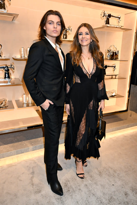 Damian Hurley and Elizabeth Hurley at Tod's Cocktail Party and Dinner as part of New York Ready to Wear Fashion Week held on February 13, 2024 in New York, New York. <p>Gilbert Flores/Getty Images</p>