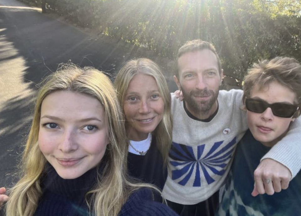 Gwyneth Paltrow and Chris Martin with their daughter, Apple Martin, and their son, Moses Martin.