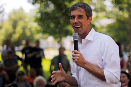 FILE PHOTO: Democratic 2020 U.S. presidential candidate O'Rourke's a campaign stop in Manchester