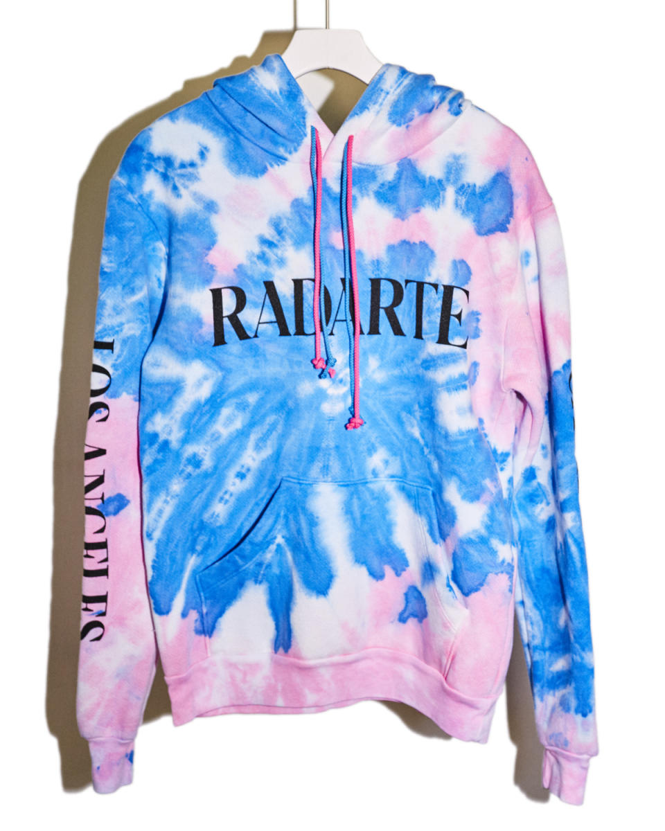 <p>"Kate and Laura Mulleavy send spellbinding Rodarte designs down the high fashion runways, and I love the playful energy of these 'Radarte' hoodies, made in the USA. Since all I wear is sweats now, I figure why not the most beautiful ones possible?"</p> <p><strong>Buy It!</strong> Radarte Logo Tie Dye hoodie, $322; <a href="https://shoprodarte.com/products/blue-and-pink-tie-dye-radarte-hoodie-with-los-angeles-california-on-sleeve" rel="sponsored noopener" target="_blank" data-ylk="slk:shoprodarte.com;elm:context_link;itc:0;sec:content-canvas" class="link ">shoprodarte.com</a></p>