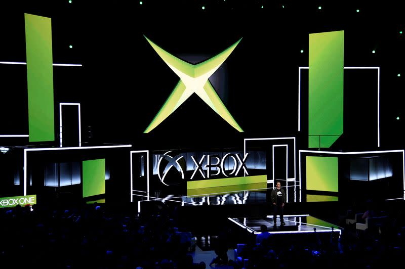 FILE PHOTO: Head of Microsoft Xbox Phil Spencer speaks during the Microsoft Xbox E3 2017 media briefing in Los Angeles
