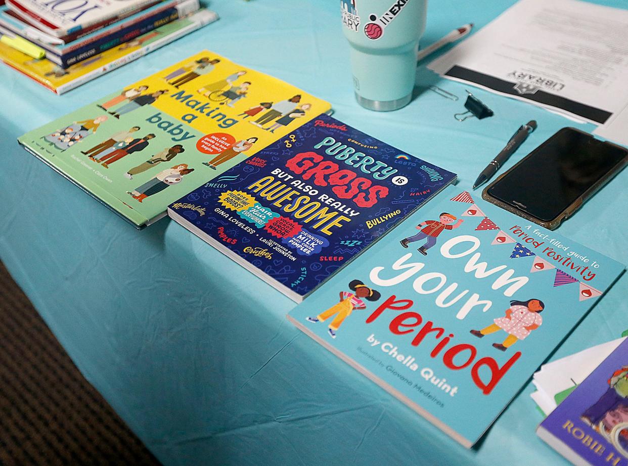 These are three of the books that have caused a ruckus at the Ashland Public Library by some who believe they're not appropriate for children. The titles are located in the juvenile nonfiction section. They were made available at an Aug. 11, 2022 public meeting that drew a crowd of about 200, many in support of the library's decision to keep the books accessible. TOM E. PUSKAR/ASHLAND TIMES-GAZETTE