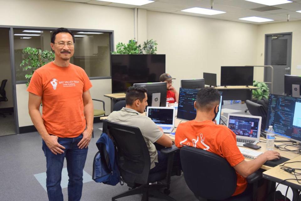 Founder Phillip Lan stands in the offices of Bay Valley Tech coding academy in Modesto on July 29, 2021.