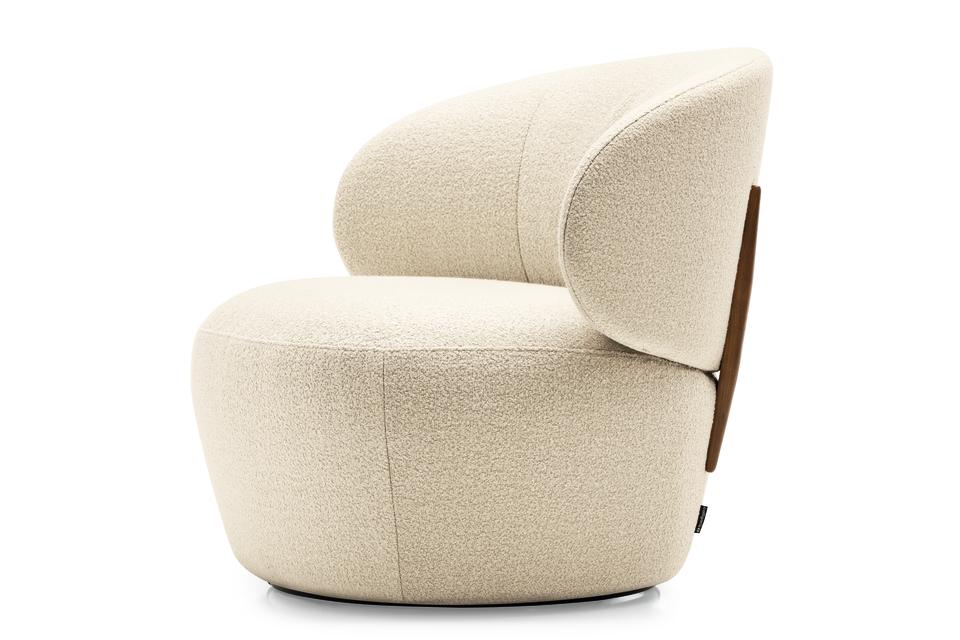 Milan Design Week Calligaris Mara white boucle armchair