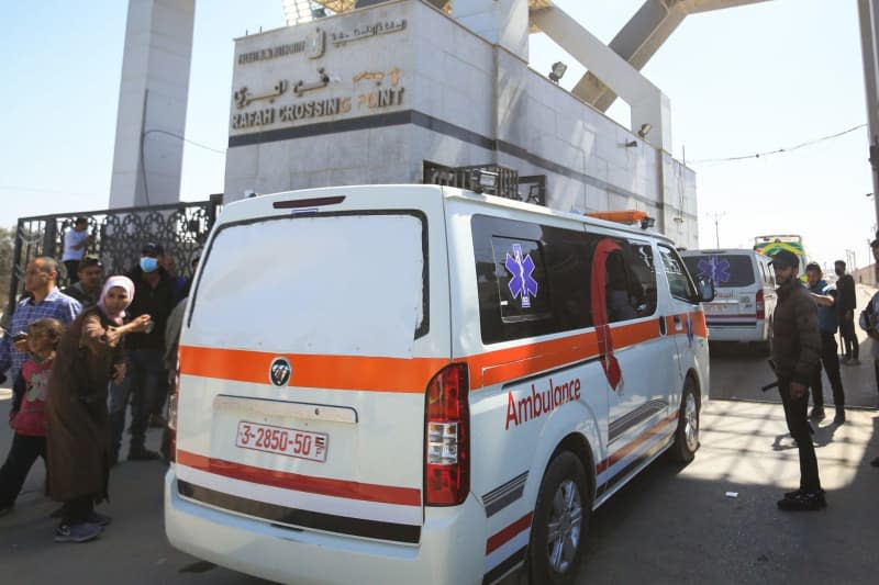 Ambulances carrying the bodies of the World Central Kitchen aid group staff members, who were killed in an Israeli air strike, go into Egypt through the Rafah border crossing. Seven employees of the US-based aid organization World Central Kitchen (WCK) were killed in an Israeli airstrike on the Gaza Strip on Monday. Mohammed Talatene/dpa