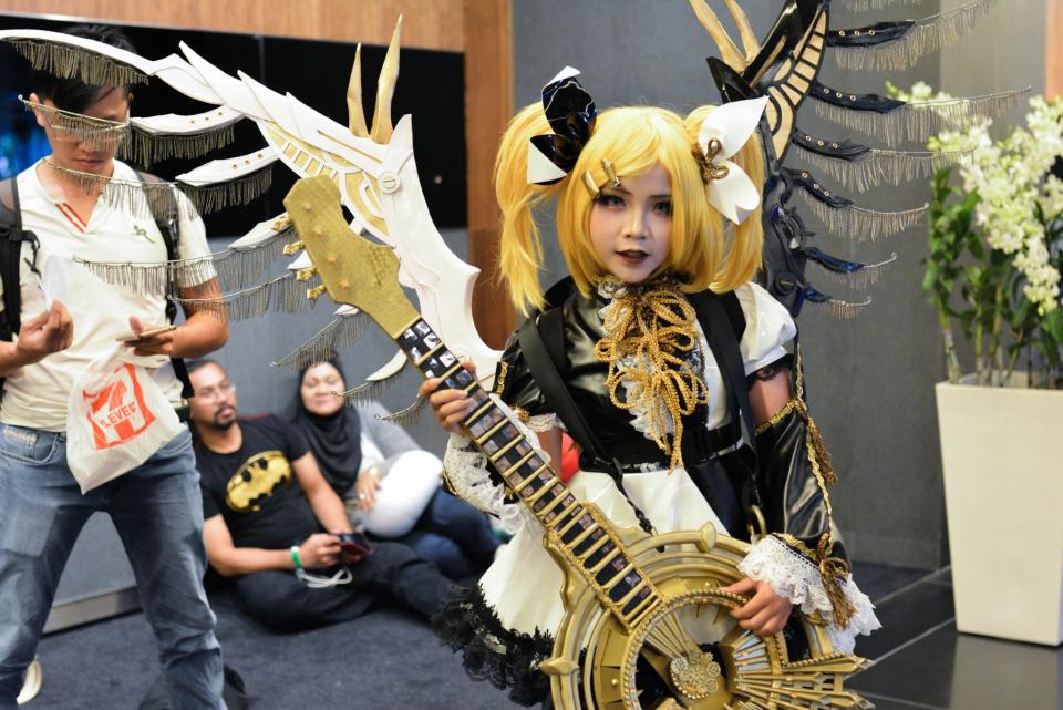 <p>Cosplayers at the Suntec Convention Centre for this year’s Anime Festival Asia Singapore. (Sharlene Sankaran/ Yahoo Singapore) </p>