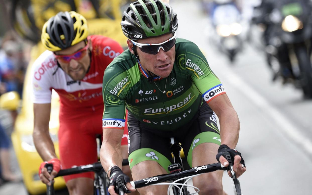 Thomas Voeckler heads the pack during the 2014 Tour de France - AFP