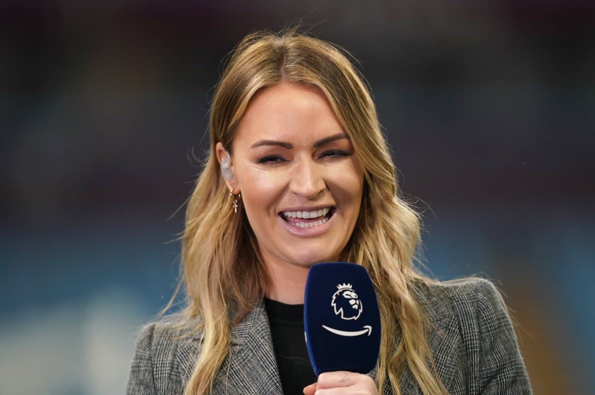 Amazon Prime's Laura Woods prior to the Premier League match at Villa Park, Birmingham on Monday 26 December 2022. (PA)