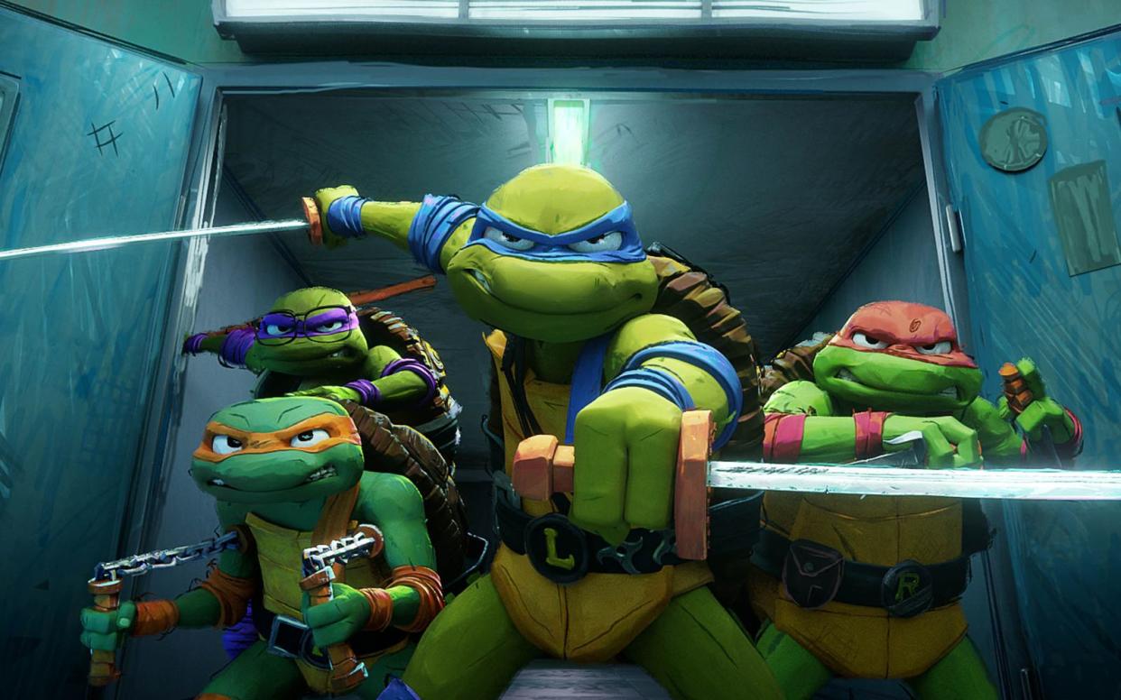 Cowabunga! Leonardo und Co. feiern mit "Teenage Mutant Ninja Turtles: Mutant Mayhem" ihr Kino-Comeback. (Bild: 2023 Paramount Pictures/Viacom International)