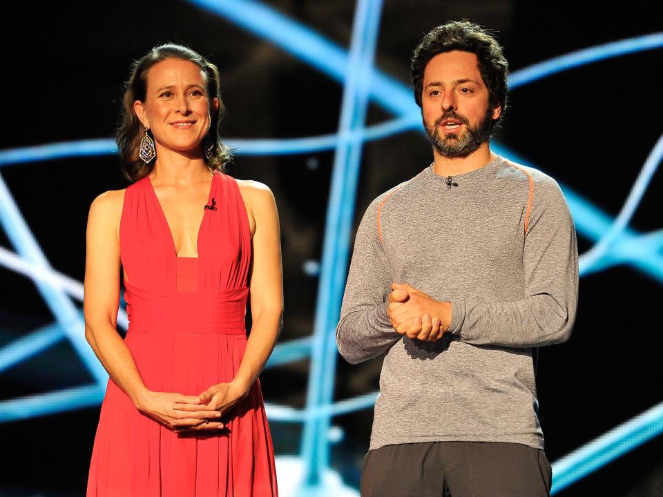 Anne Wojcicki and Sergey Brin