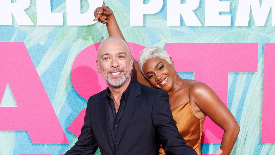 <p>Jo Koy and Tiffany Haddish have a moment on Aug. 2 at the world premiere of their new film <em>Easter Sunday </em>at the TCL Chinese Theatre in L.A.</p>