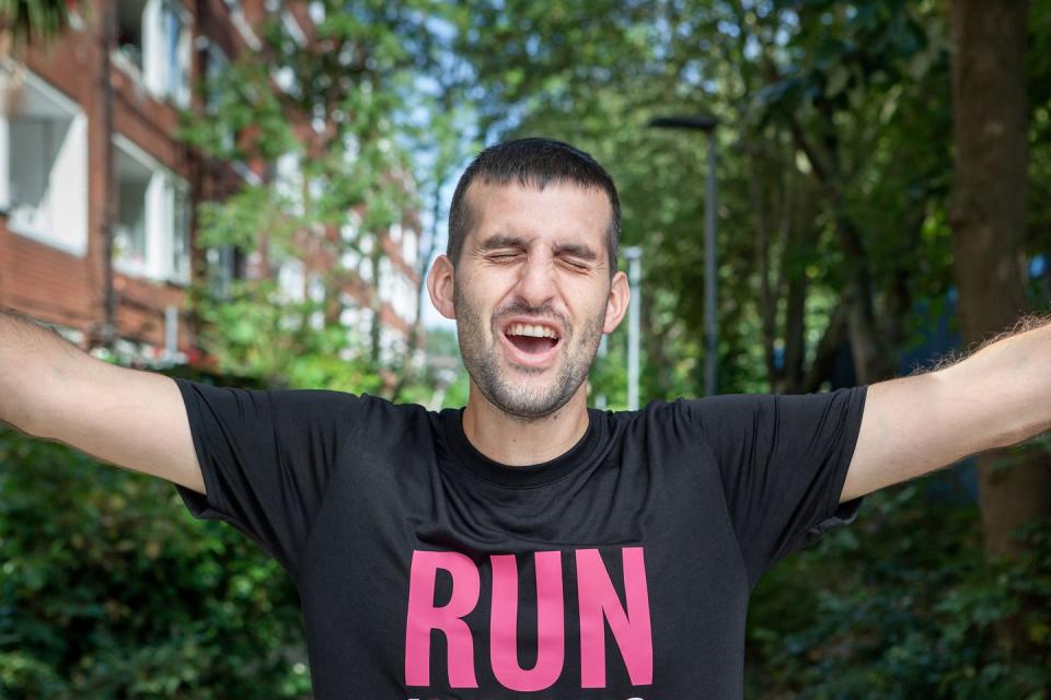 <p>Tomas Cardillo-Zallo, from Kingston-upon-Thames and who has a learning disability and autism.</p><p>Tomas hasn’t let the COVID-19 lockdown stop him from training for the marathon. Inspired by Joe Wicks, he took part in the personal trainer’s daily PE sessions during lockdown and, with the support of mum Sue, continued running.</p><p>Talking about why he is running the 2020 Virgin Money London Marathon for Mencap, Tomas says<strong>: '</strong>I’m looking forward to the run. I’ve always loved the London Marathon and I love watching the professional runners do it every year. I’m really excited about my own race day. I’ll just take one step forward, not behind. One step at a time.'</p><p><strong><a href="https://uk.virginmoneygiving.com/SuzanneCardillozallo" rel="nofollow noopener" target="_blank" data-ylk="slk:Sponsor Tomas here.;elm:context_link;itc:0;sec:content-canvas" class="link ">Sponsor Tomas here. </a></strong></p>