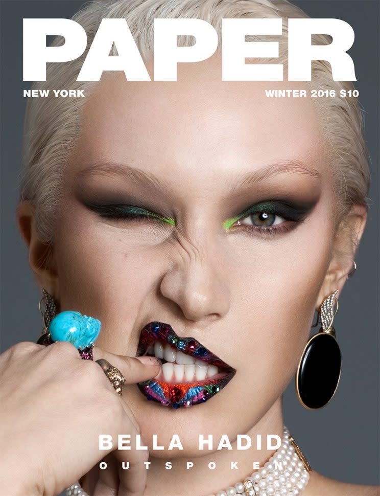 Bella Hadid's edgy Paper magazine cover. (Photo: Paper)