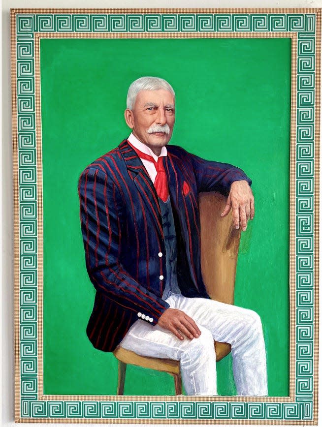 See artist Serge Strosberg’s “Reimagining Palm Beach” exhibition at Cornell Art Museum this weekend featuring this fun painted portrait of Henry Flagler.