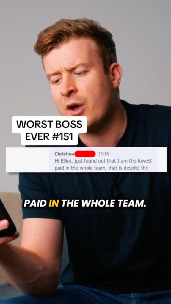 Askins called the boss’s response “idiotic” and dubbed him the worst boss ever. @ben.askins/Tiktok