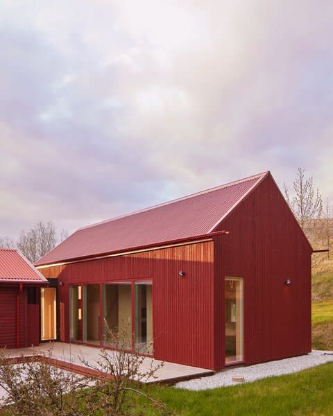 The little red cabin is a nod to the classic summer cottage of Sweden. 