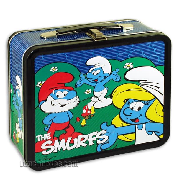 Old School Metal Lunch Box, Smurf Edition