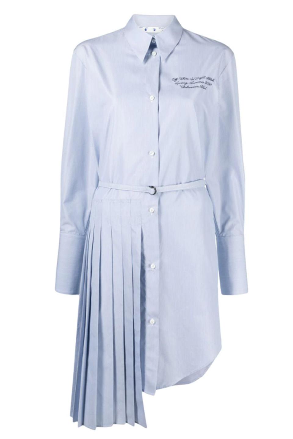 Draped-Detail Shirtdress